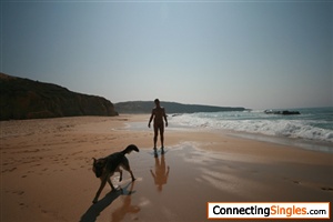 Rufus and I on a beach in Portugal 2009
