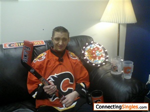 Getting ready to party for the Calgary Flames game. =)