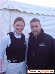 This is me pictured wit nina carbury the horse racing jockey