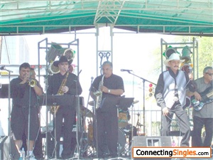 That's me playing the Tenor Sax (wearing the black hat) with the band Latin Society at the Tejano Music Awards Festival in San Antonio Texas, 2009.
