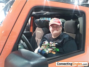 Me at Philadelphia Auto Show in a Jeep Wrangler