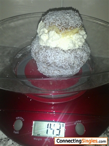 Yes I am a good cook! One of my home made Lamingtons.