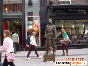 Grafton Street, Dublin, Ireland…July, 2014…right after I took this picture, the statue moved….YIKES!!!!