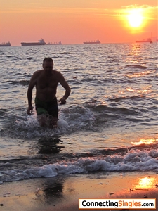 Swimming at Sunset Beach Sept evening 2014