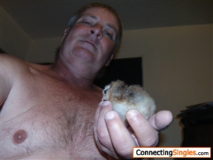 Me and baby bielefelder chick I hatched