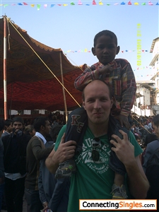 Volunteering in Nepal with one of the children from the orphanage