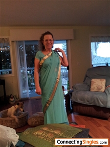 My daughter in laws first gift to me. A sari from India
