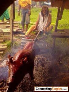 Cebu, Philippines....cooking a 80 kg pig...