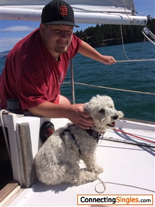 Me and my dog Davey on Flathead lake