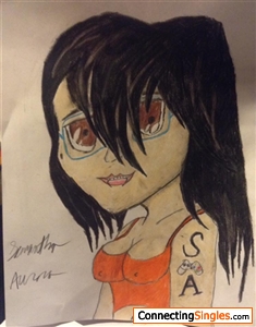 I drew Samantha the way I see her, sorta.

I used a template from Google or Bing images which was a vague anime outline. I used said outline to copy over onto a piece of printing paper. (By copy, I