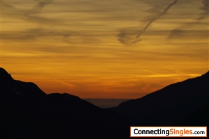 Photo of the sunset taken from the balcony of my house in the Val D'Aosta