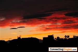 photo of the sunset taken from the balcony of my house in Milan