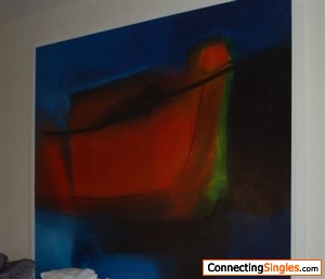 New Arrival - Mid Century Modern Signed Abstract Oil on Canvas