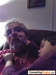 Papaw and lil feller after a long day