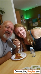 Daughter and I sharing a pizza