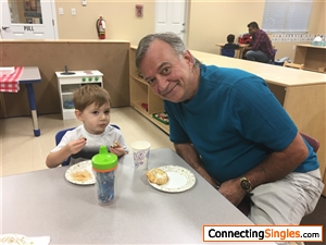 With my grandson, in his class
