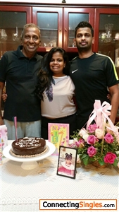 My daughter's birthday. Next right son and left myself..