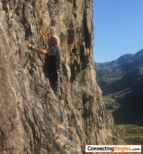 Starting a 260ft climb in the Llanberis Pass North Wales September 2019
