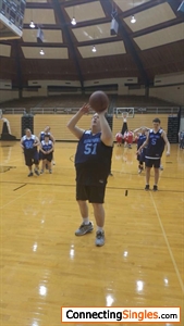 joe warming up w/his teammates on the decatur county pacers representing decatur county special olympics 3 years ago during his 7th season in a row as an active player competeing in special olympics b