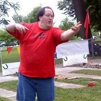 joe competeing in horseshoes at special olympics state summer games at collett park near isu in terre haute,in