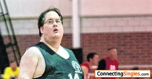 joe ray on the court during his 5th season in a row as an active player competeing in unified volleyball as part of bbj special olympics representing his team w/bbj special olympics the bbj warriors