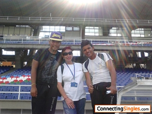 A couple of my students and me at stadium in Cali Colombia