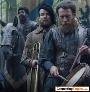 Thats me with the Long Trumpet, taken on the set of Mary Queen of Scots.