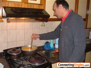 cooking a traditional "locro"