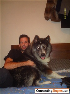 Me and my malamute cross pup!