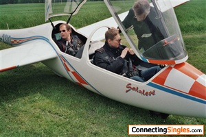 here i prepare my self to fly a glider airplane. Here the instructor (in the back of the Cockpit) and me are waiting for the rope winch (in 2 seconds in the air)....
