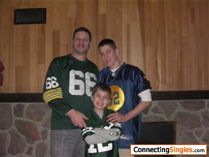 This was the day that our beloved Green Bay Packers defeasted the Chicago Bears to earn the right to represent the NFC in Superbowl 45! Me, Chad, and Cassius..Three Packer Fans!!