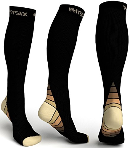Physix Gear Compression Socks for Men & Women - for Running, Nurses, Shin Splints, Flight Travel & Maternity