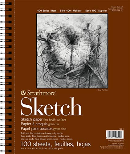 Strathmore 400 Series Sketch Pad, 9"x12" Wire Bound, 100 Sheets