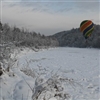 Hot air balloon in winter
