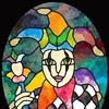 stained glass jester