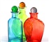 coloured glass jars