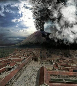 Which volcano buried the Roman city of Pompeii in AD. 79?