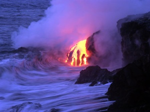 True or False – All volcanic eruptions feature rivers of lava?