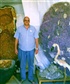 In Quartzsite museum beside a large amethyst crystal