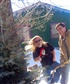 Me and son in law chopping friendship tree for Christmas 2013