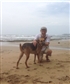 On my local beach with my dog Leona