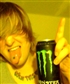 drinking a monster an rocking out