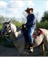 Me on Cinnamon Grey Arabian mare