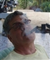 A happy cuban cigar smoker
