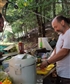 Cooking for friends at the festival in the mountains