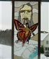 The breaking out of the cocoon into the light Original Stained Glass Panel