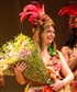 Here I am receiving flowers from the other artists in a theater